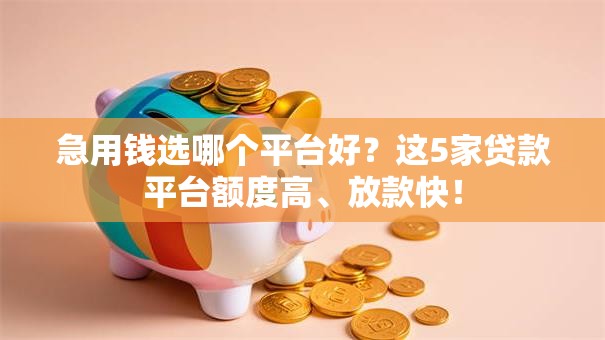 急用钱选哪个平台好?这5家贷款平台额度高、放款快! 急用钱选哪个平台好?这5家贷款平台额度高、放款快!