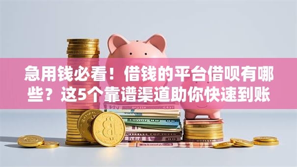 急用钱必看！借钱的平台借呗有哪些？这5个靠谱渠道助你快速到账
