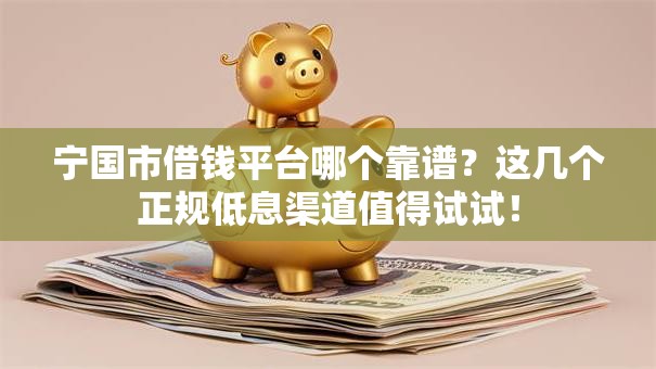 宁国市借钱平台哪个靠谱？这几个正规低息渠道值得试试！