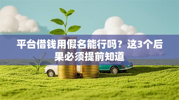 平台借钱用假名能行吗？这3个后果必须提前知道