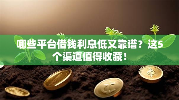 哪些平台借钱利息低又靠谱？这5个渠道值得收藏！