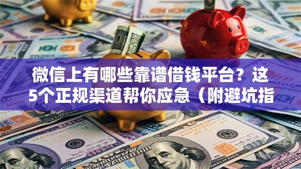 微信上有哪些靠谱借钱平台？这5个正规渠道帮你应急（附避坑指南）