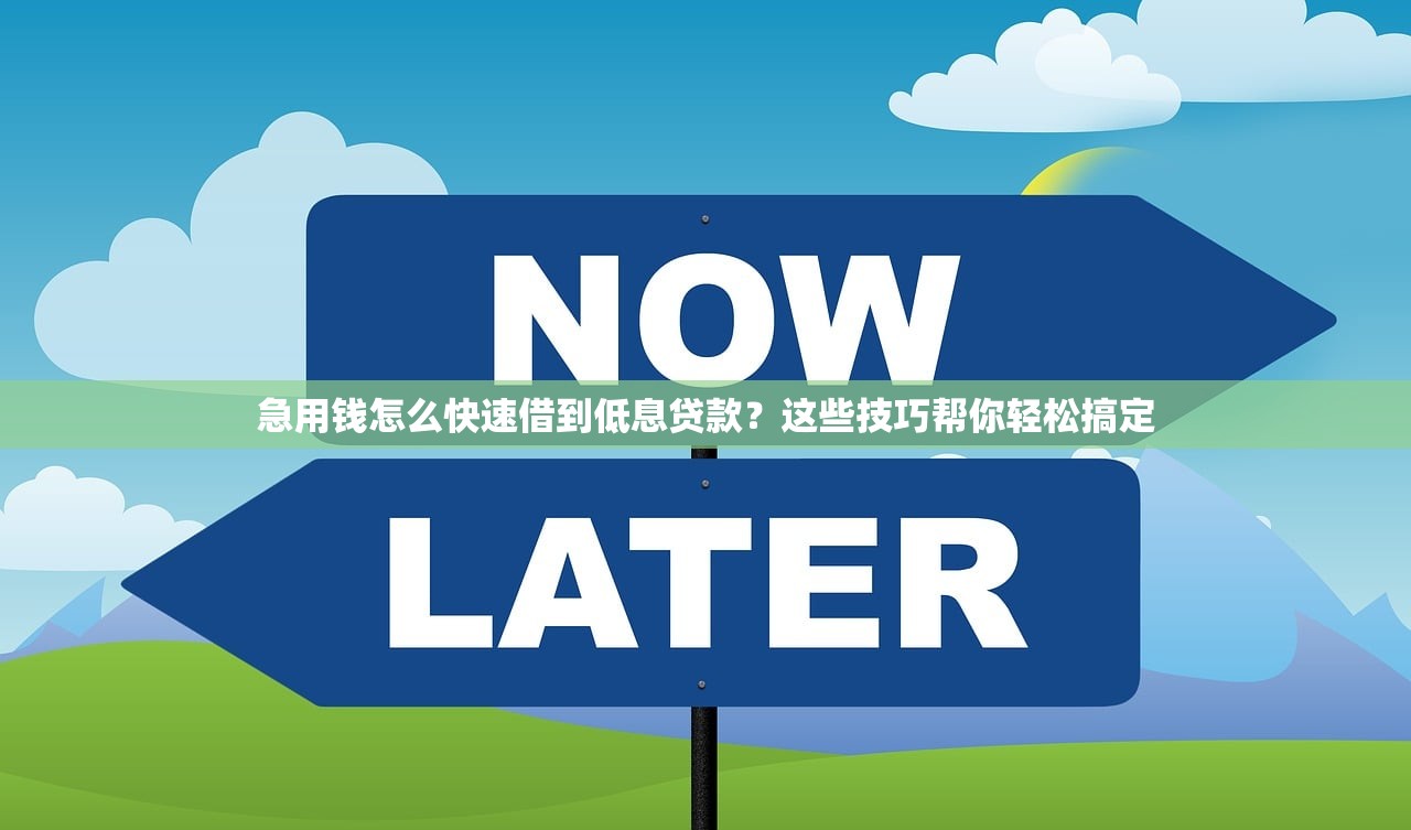 急用钱怎么快速借到低息贷款?这些技巧帮你轻松搞定 急用钱怎么快速借到低息贷款?这些技巧帮你轻松搞定