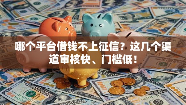 哪个平台借钱不上征信？这几个渠道审核快、门槛低！