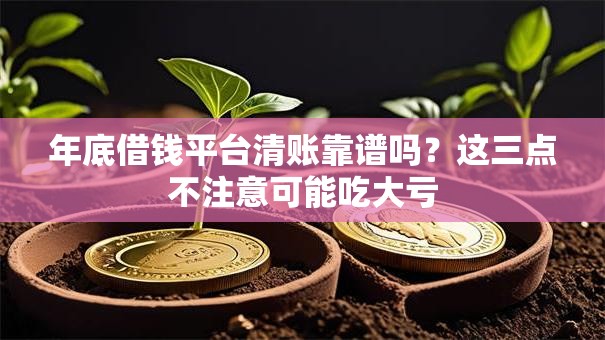 年底借钱平台清账靠谱吗?这三点不注意可能吃大亏 年底借钱平台清账靠谱吗?这三点不注意可能吃大亏