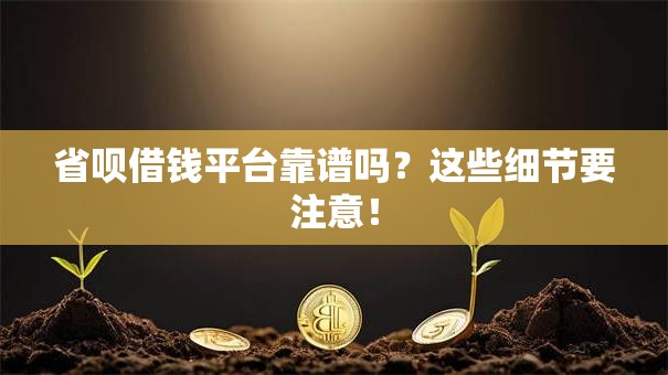 省呗借钱平台靠谱吗?这些细节要注意! 省呗借钱平台靠谱吗?这些细节要注意!