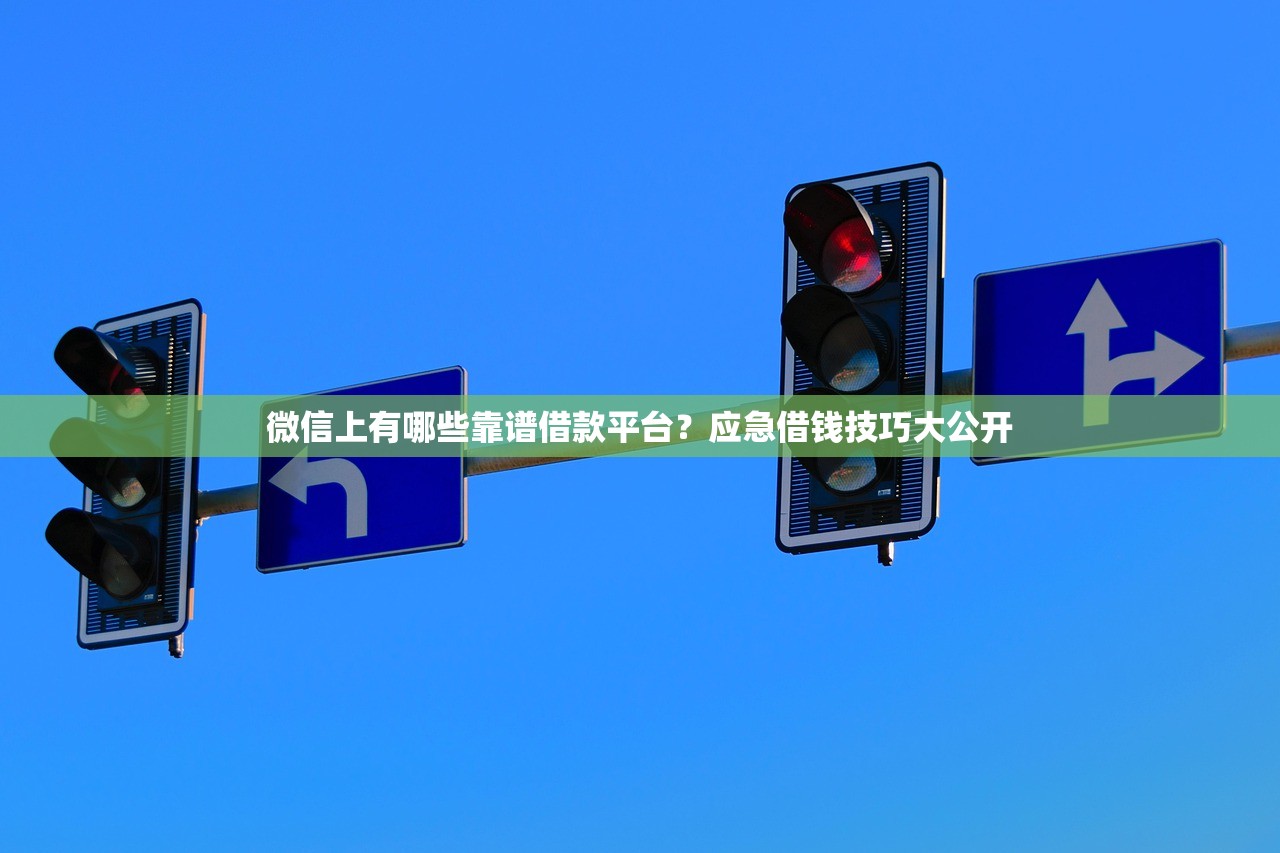 微信上有哪些靠谱借款平台？应急借钱技巧大公开
