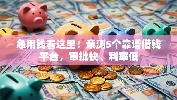 急用钱看这里！亲测5个靠谱借钱平台，审批快、利率低