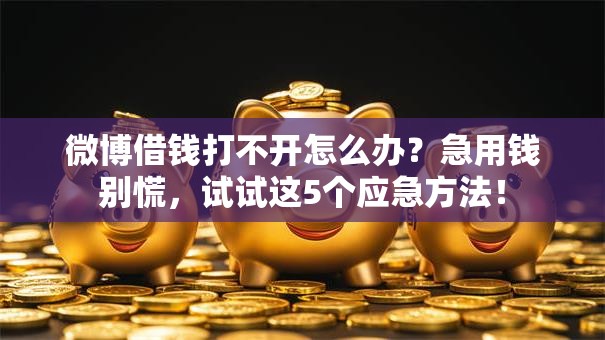 微博借钱打不开怎么办？急用钱别慌，试试这5个应急方法！