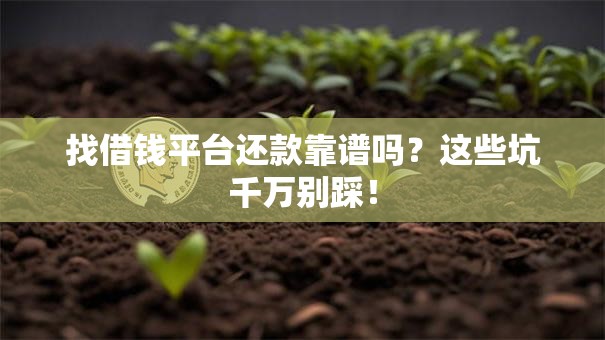找借钱平台还款靠谱吗?这些坑千万别踩! 找借钱平台还款靠谱吗?这些坑千万别踩!