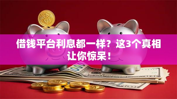 借钱平台利息都一样？这3个真相让你惊呆！