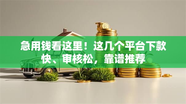 急用钱看这里！这几个平台下款快、审核松，靠谱推荐