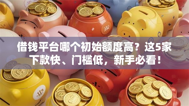 借钱平台哪个初始额度高？这5家下款快、门槛低，新手必看！