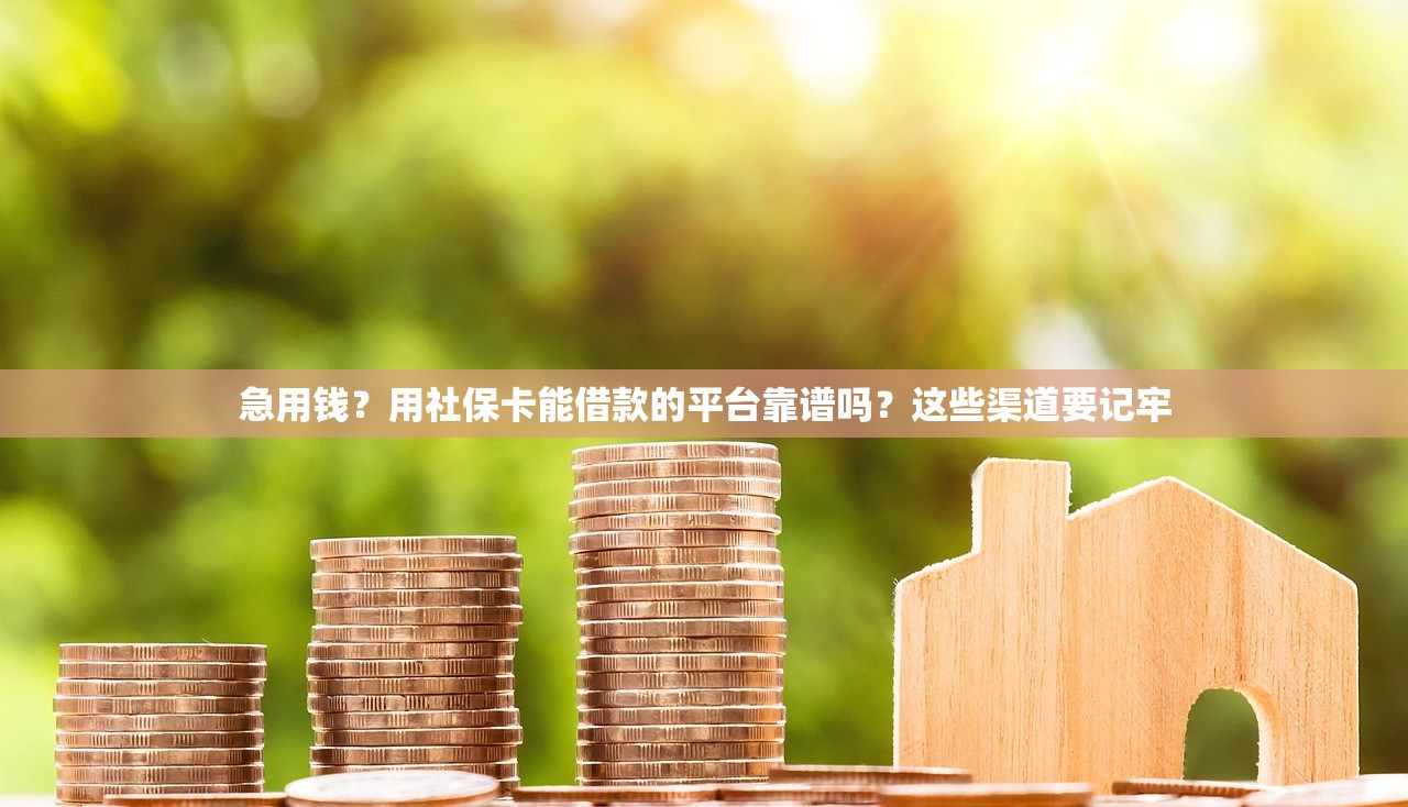 急用钱？用社保卡能借款的平台靠谱吗？这些渠道要记牢