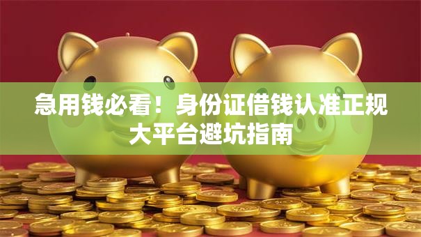 急用钱必看！身份证借钱认准正规大平台避坑指南
