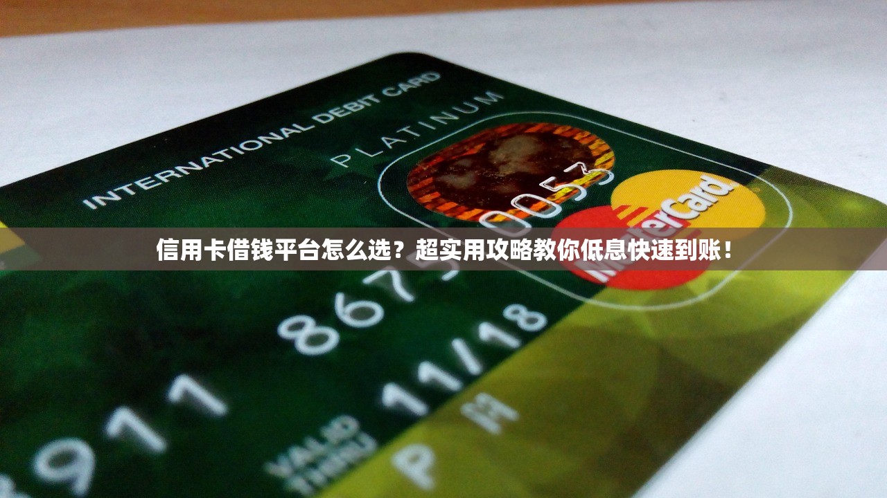 信用卡借钱平台怎么选？超实用攻略教你低息快速到账！