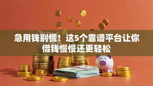 急用钱别慌！这5个靠谱平台让你借钱慢慢还更轻松