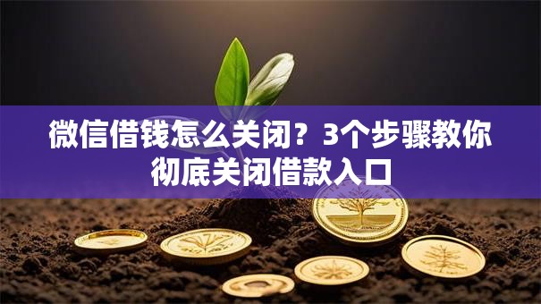 微信借钱怎么关闭？3个步骤教你彻底关闭借款入口