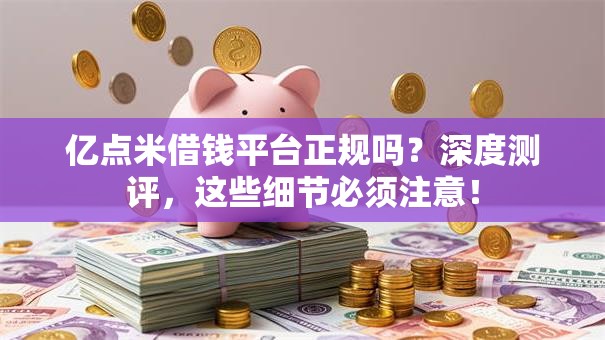 亿点米借钱平台正规吗?深度测评,这些细节必须注意! 亿点米借钱平台正规吗?深度测评,这些细节必须注意!