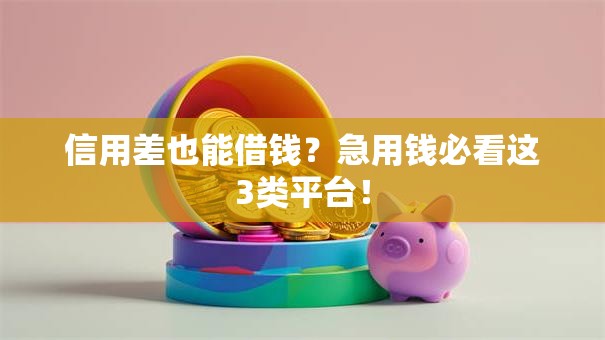 信用差也能借钱？急用钱必看这3类平台！