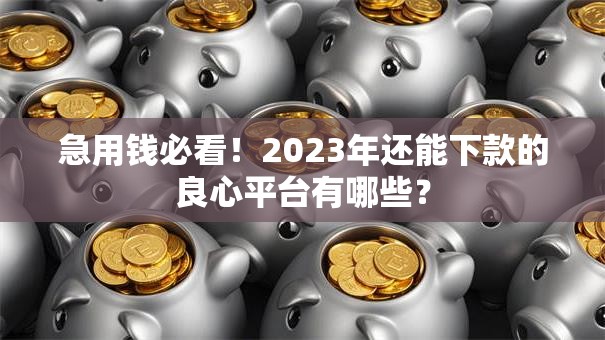 急用钱必看！2023年还能下款的良心平台有哪些？