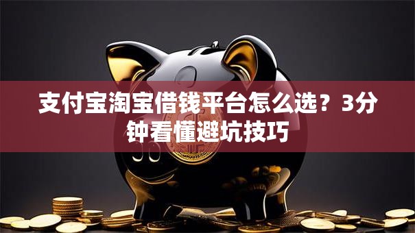 支付宝淘宝借钱平台怎么选？3分钟看懂避坑技巧