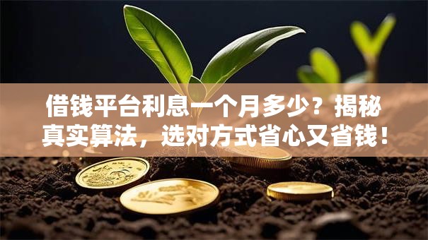 借钱平台利息一个月多少？揭秘真实算法，选对方式省心又省钱！