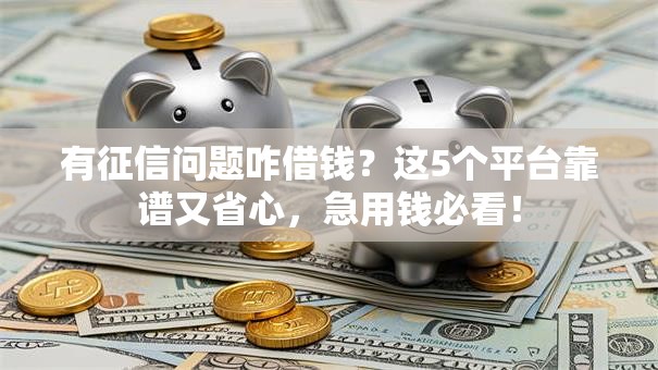 有征信问题咋借钱？这5个平台靠谱又省心，急用钱必看！