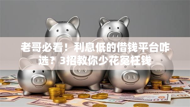 老哥必看！利息低的借钱平台咋选？3招教你少花冤枉钱