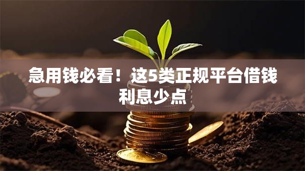 急用钱必看！这5类正规平台借钱利息少点