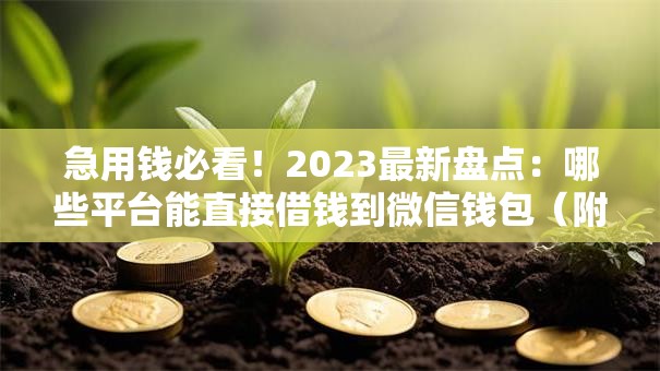 急用钱必看!2023最新盘点:哪些平台能直接借钱到微信钱包(附避坑指南) 急用钱必看!2023最新盘点:哪些平台能直接借钱到微信钱包(附避坑指南)