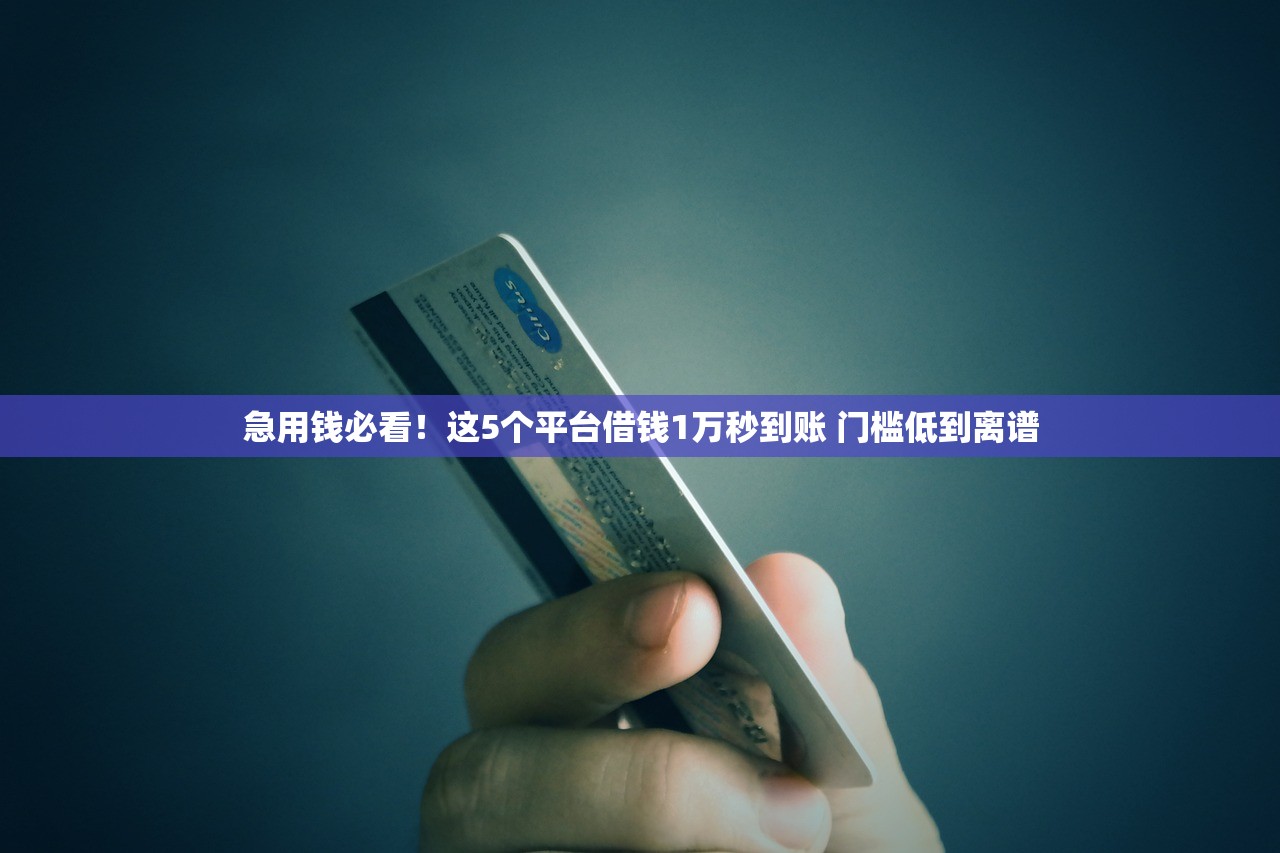 急用钱必看！这5个平台借钱1万秒到账 门槛低到离谱