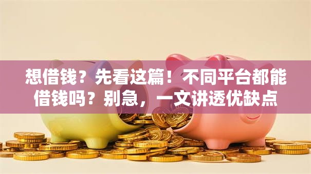 想借钱？先看这篇！不同平台都能借钱吗？别急，一文讲透优缺点！