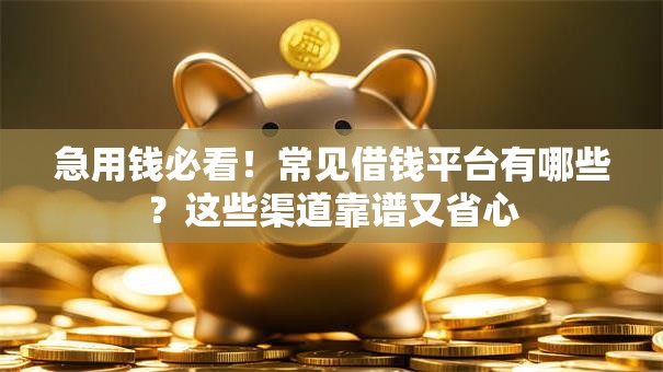 急用钱必看！常见借钱平台有哪些？这些渠道靠谱又省心