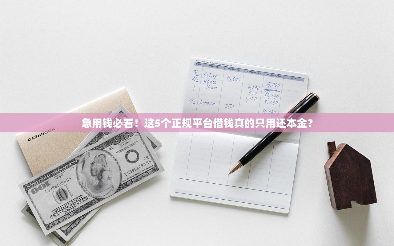 急用钱必看！这5个正规平台借钱真的只用还本金？