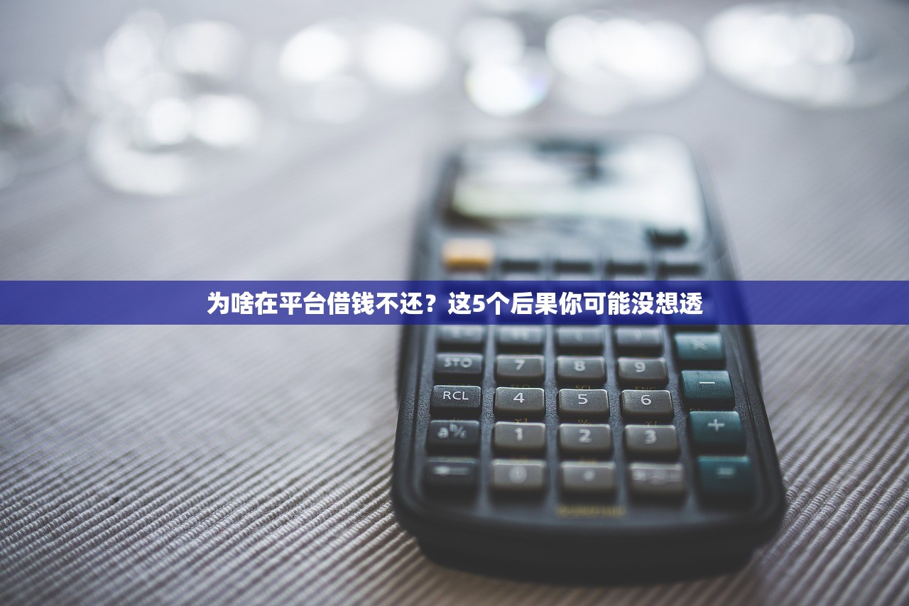 为啥在平台借钱不还？这5个后果你可能没想透