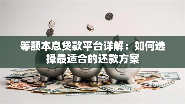 等额本息贷款平台详解：如何选择最适合的还款方案