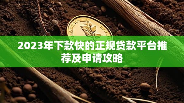 2023年下款快的正规贷款平台推荐及申请攻略 2023年下款快的正规贷款平台推荐及申请攻略