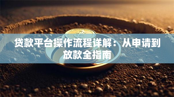 贷款平台操作流程详解：从申请到放款全指南