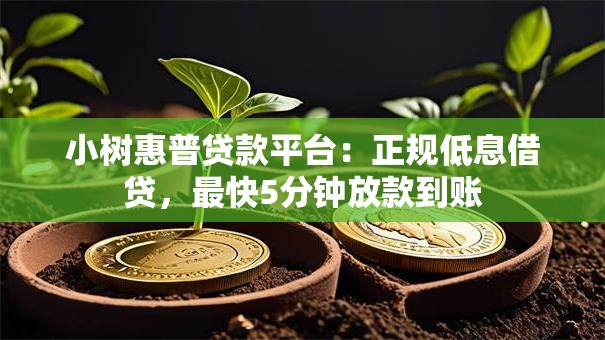小树惠普贷款平台：正规低息借贷，最快5分钟放款到账