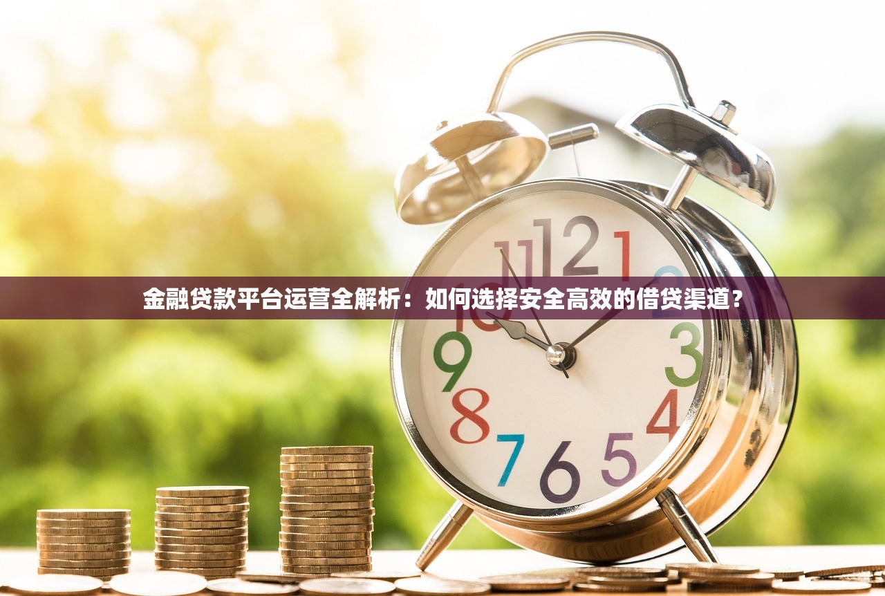 金融贷款平台运营全解析:如何选择安全高效的借贷渠道? 金融贷款平台运营全解析:如何选择安全高效的借贷渠道?