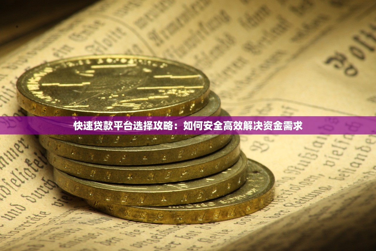 快速贷款平台选择攻略：如何安全高效解决资金需求
