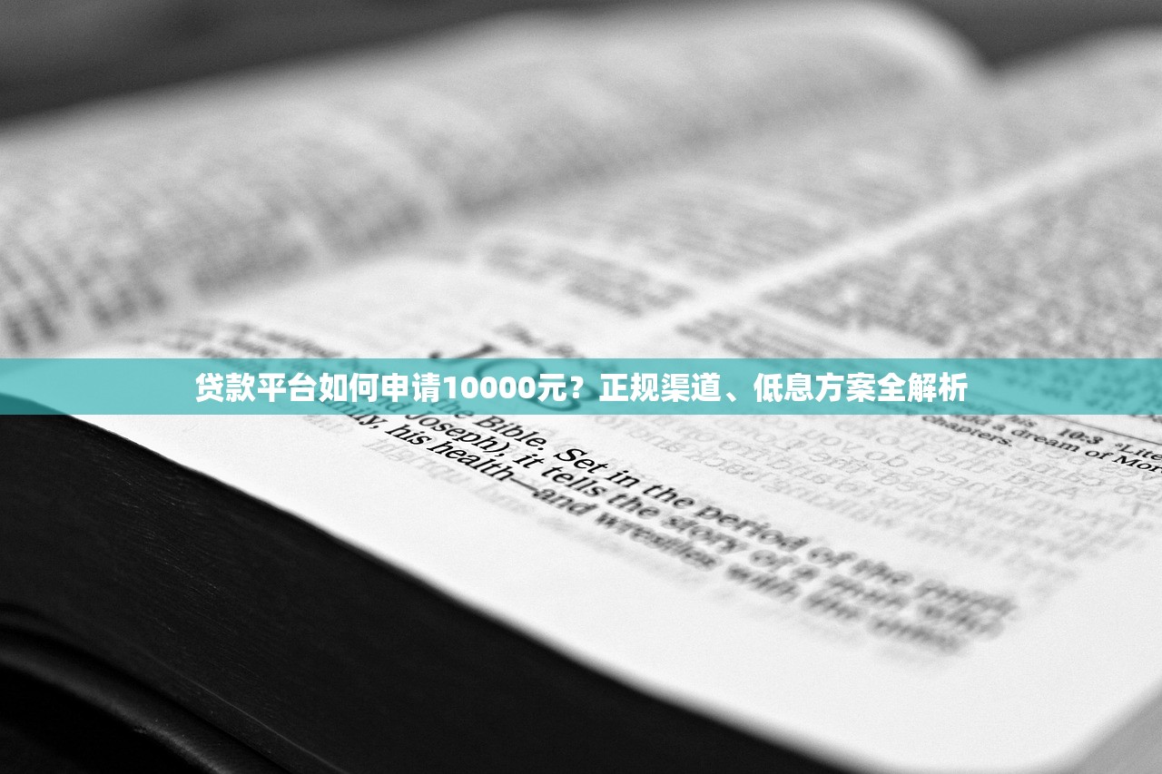 贷款平台如何申请10000元？正规渠道、低息方案全解析
