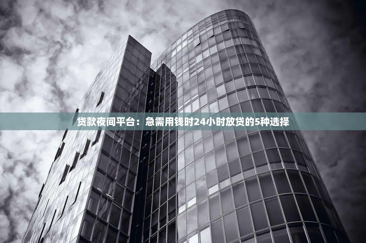 贷款夜间平台：急需用钱时24小时放贷的5种选择