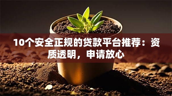 10个安全正规的贷款平台推荐：资质透明，申请放心