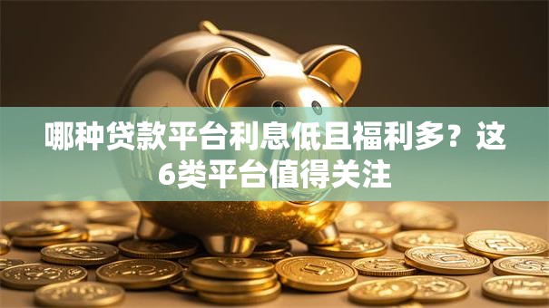 哪种贷款平台利息低且福利多？这6类平台值得关注
