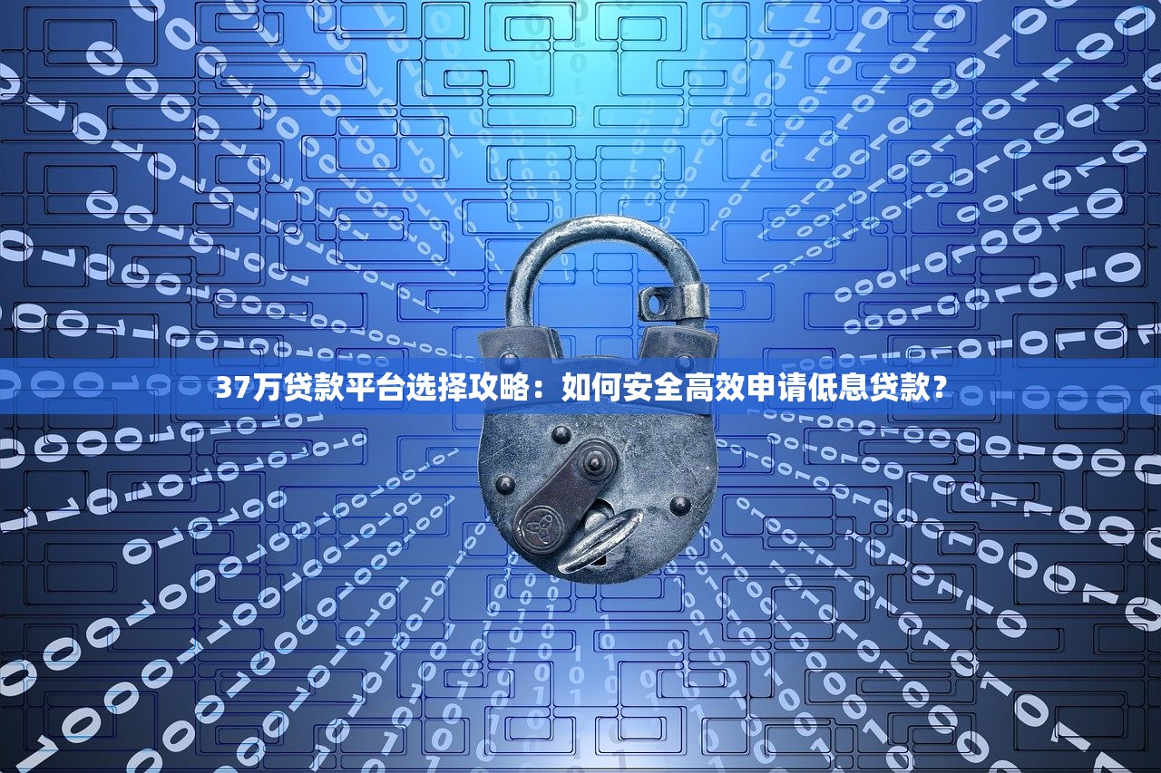 37万贷款平台选择攻略:如何安全高效申请低息贷款? 37万贷款平台选择攻略:如何安全高效申请低息贷款?