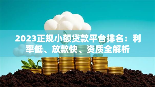2023正规小额贷款平台排名：利率低、放款快、资质全解析