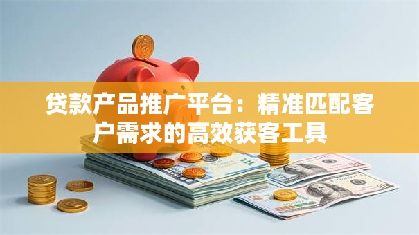 贷款产品推广平台：精准匹配客户需求的高效获客工具