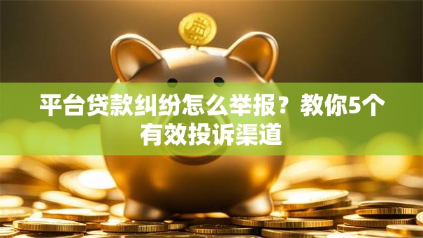 平台贷款纠纷怎么举报？教你5个有效投诉渠道